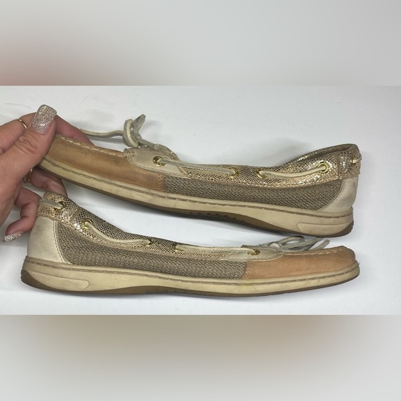 Sperry top sliders glitter tan size 9.5 - Picture 4 of 7